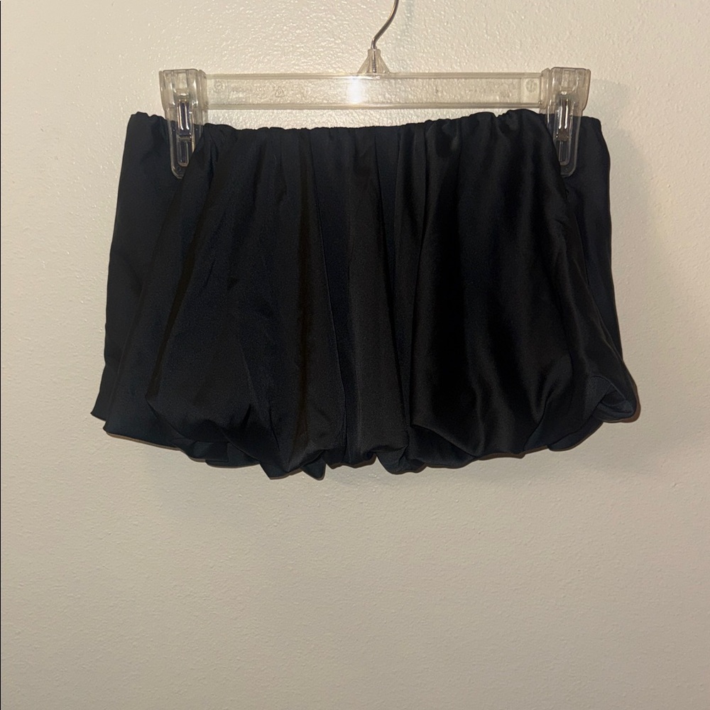 Black Satin Bubble Skirt